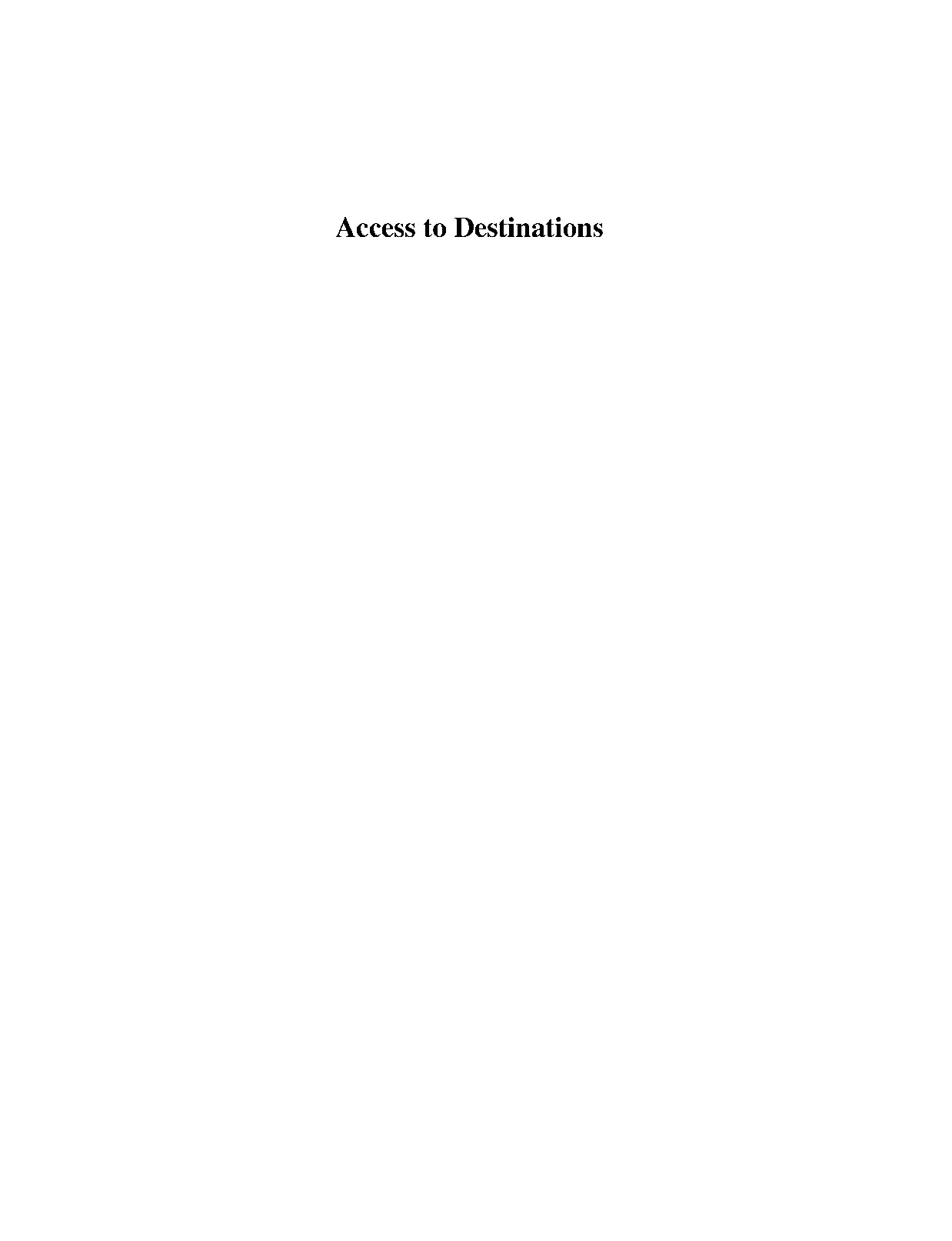 Access to Destinations